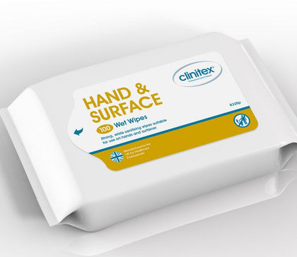CLINITEX HAND & SURFACE SANITISING WIPES 100PK