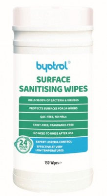 BYOTROL QFS SANITISING WIPES (150 TUB)