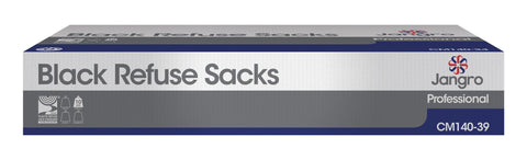 JANGRO BLACK REFUSE SACK 18'X29'X38'  MED