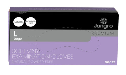 POWDER FREE SOFT VINYL GLOVES - CLEAR - L
