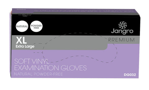 POWDER FREE SOFT VINYL  GLOVE - CLEAR - XL