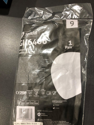 BLACK HEAVY DUTY GLOVE - LARGE 9