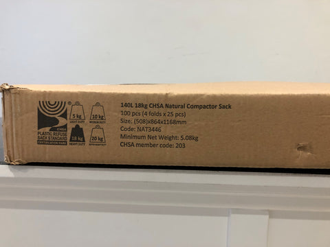 CLEAR COMPACTOR SACK 22'X34'X47' HD NAT3446